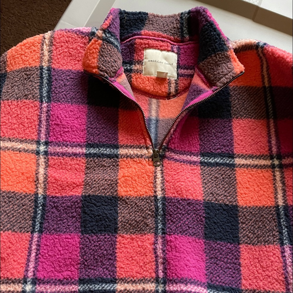 Plaid Half Zip Hoodie | AE